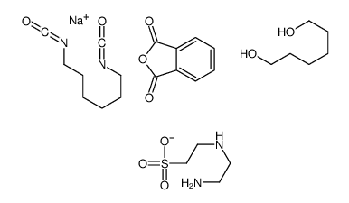 2-[(2-氨乙基)氨基]乙磺酸单钠盐与1,6-二异氰酸根合己烷、1,6-己二醇和邻苯二甲酸酐的聚合物结构式