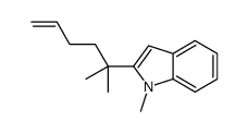 1-methyl-2-(2-methylhex-5-en-2-yl)indole结构式