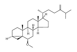 24-methylene-3α,5-cyclo-6β-methoxycholestane Structure
