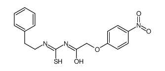2-(4-nitrophenoxy)-N-(2-phenylethylcarbamothioyl)acetamide结构式