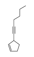 Cyclopentene, 3-(1-hexynyl)- (9CI)结构式