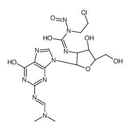 1-(2-chloroethyl)-3-[(2R,3R,4S,5R)-2-[2-[(E)-dimethylaminomethylideneamino]-6-oxo-3H-purin-9-yl]-4-hydroxy-5-(hydroxymethyl)oxolan-3-yl]-1-nitrosourea Structure