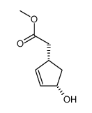 methyl cis-(4-hydroxy-2-cyclopenten-1-yl)acetate结构式