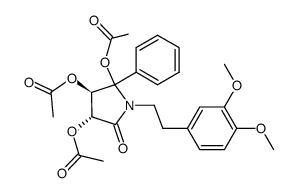 (2R,3R)-3,4,5-triacetoxy-1-[2-(3,4-dimethoxyphenyl)ethyl]-5-phenylpyrrolidin-2-one结构式