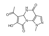 3-Acetyl-3a,4-dihydro-2-hydroxy-8-methylpyrrolo[1,2-a]pyrazolo[4,3-e]pyrimidine-1,5-dione Structure