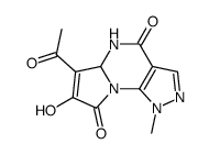 3-Acetyl-3a,4-dihydro-2-hydroxy-8-methylpyrrolo[1,2-a]pyrazolo[4,3-e]pyrimidine-1,5-dione结构式