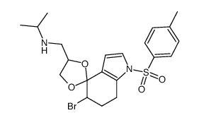 N-((5-bromo-1-tosyl-1,5,6,7-tetrahydrospiro[indole-4,2'-[1,3]dioxolan]-4'-yl)methyl)propan-2-amine Structure