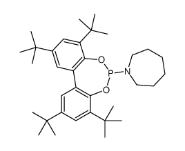 hexahydro-1-(2,4,8,10-tetrakis-tert-butyldibenzo[d,f][1,3,2]dioxaphosphepin-6-yl)-1H-azepine structure