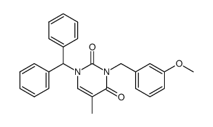1-Benzhydryl-3-(3-methoxy-benzyl)-5-methyl-1H-pyrimidine-2,4-dione结构式