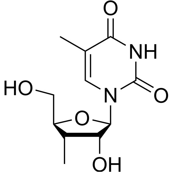 3’-Deoxy-3’-α-C-methyl-5-methyluridine结构式