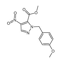 methyl 1-(4-methoxybenzyl)-4-nitro-1H-pyrazole-5-carboxylate Structure
