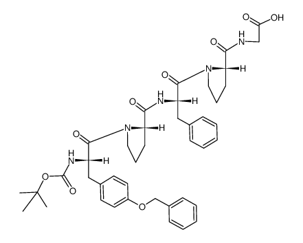 N-tert-butyloxycarbonyl-O-benzyl-L-tyrosyl-L-prolyl-L-phenylalanyl-L-prolylglycine Structure