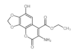 ethyl 7-amino-4-hydroxy-8-oxo-[1,3]dioxolo[4,5-h]chromene-6-carboxylate Structure