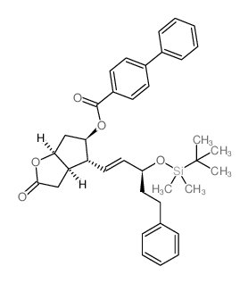 [(3aR,4R,5R,6aS)-4-[(3S)-3-[tert-butyl(dimethyl)silyl]oxy-5-phenylpent-1-enyl]-2-oxo-3,3a,4,5,6,6a-hexahydrocyclopenta[b]furan-5-yl] 4-phenylbenzoate Structure