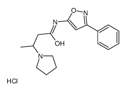 1-Pyrrolidinepropanamide, beta-methyl-N-(3-phenyl-5-isoxazolyl)-, mono hydrochloride结构式