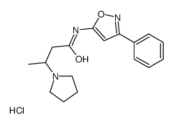 1-Pyrrolidinepropanamide, beta-methyl-N-(3-phenyl-5-isoxazolyl)-, mono hydrochloride Structure