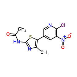 N-[5-(6-Chloro-5-nitro-3-pyridinyl)-4-methyl-1,3-thiazol-2-yl]acetamide结构式