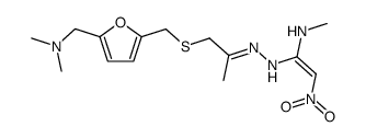 <5-(Dimethylamino)methyl-2-furyl>methylthio-2-propanone-(1-methylamino-2-nitroethenyl)hydrazone结构式