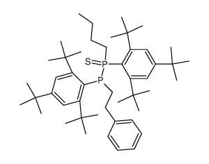 1-butyl-2-phenethyl-1,2-bis(2,4,6-tri-tert-butylphenyl)diphosphane 1-sulfide结构式