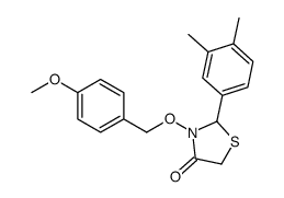 2-(3,4-dimethylphenyl)-3-[(4-methoxyphenyl)methoxy]-1,3-thiazolidin-4-one Structure