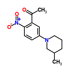 1-[5-(3-Methyl-1-piperidinyl)-2-nitrophenyl]ethanone Structure