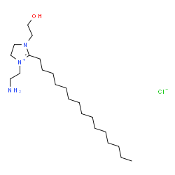 1-(2-aminoethyl)-4,5-dihydro-3-(2-hydroxyethyl)-2-pentadecyl-1H-imidazolium chloride structure