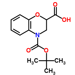4-{[(2-Methyl-2-propanyl)oxy]carbonyl}-3,4-dihydro-2H-1,4-benzoxazine-2-carboxylic acid Structure