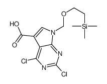 2,4-dichloro-7-(2-trimethylsilylethoxymethyl)pyrrolo[2,3-d]pyrimidine-5-carboxylic acid Structure