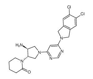 1-((3S,4S)-4-amino-1-(6-(5,6-dichloroisoindolin-2-yl)pyrimidin-4-yl)pyrrolidin-3-yl)piperidin-2-one Structure