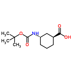 (1S,3S)-3-({[(2-Methyl-2-propanyl)oxy]carbonyl}amino)cyclohexanecarboxylic acid Structure