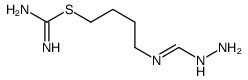 4-(hydrazinylmethylideneamino)butyl carbamimidothioate结构式