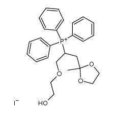 iodure d'ethylenedioxy-2,2 (hydroxy-2' ethoxy)-5 pentyl-4 triphenylphosphonium结构式