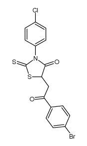 5-[2-(4-bromophenyl)-2-oxoethyl]-3-(4-chlorophenyl)-2-thioxo-1,3-thiazolidin-4-one Structure