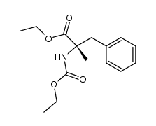 (S)-2-ethoxycarbonylamino-2-methyl-3-phenylpropanoic acid ethyl ester结构式