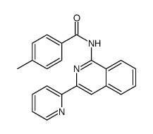 4-methyl-N-(3-pyridin-2-ylisoquinolin-1-yl)benzamide结构式