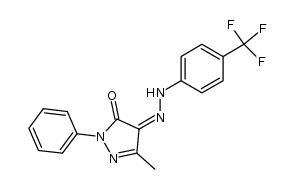 (Z)-3-methyl-1-phenyl-4-(2-(4-(trifluoromethyl)phenyl)hydrazono)-1H-pyrazol-5(4H)-one Structure