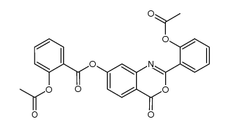 2-(2-acetyloxyphenyl)-7-(2-acetyloxybenzoyloxy)-4H-3,1-benzoxazin-4-one结构式