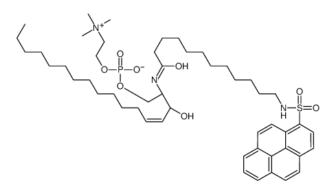 N-(12-((1-pyrenesulfonyl)amido)dodecanoyl)sphingosylphosphorylcholine结构式