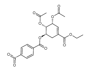 (1S,2R,6R)-4-(ethoxycarbonyl)-6-(4-nitrobenzoyloxy)-cyclohex-3-ene-1,2-diyl diacetate Structure