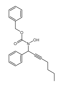 benzyl hydroxy(1-phenylhept-2-yn-1-yl)carbamate结构式