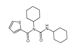 1,3-dicyclohexyl-1-(thiophene-2-carbonyl)urea结构式
