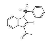3-acetyl-2-iodo-1-(phenylsulfonyl)indole结构式