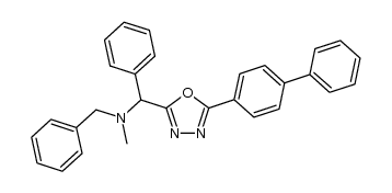 N-benzyl-1-(5-(biphenyl-4-yl)-1,3,4-oxadiazol-2-yl)-N-methyl-1-phenylmethanamine结构式