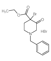 Ethyl 1-benzyl-4-bromo-3-oxopiperidin-4-carboxylate HBr结构式