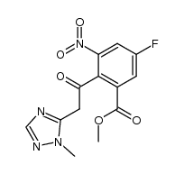 methyl 5-fluoro-2-(2-(1-methyl-1H-1,2,4-triazol-5-yl)acetyl)-3-nitrobenzoate Structure