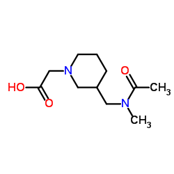 (3-{[Acetyl(methyl)amino]methyl}-1-piperidinyl)acetic acid结构式