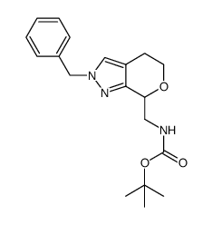 tert-butyl ((2-benzyl-2,4,5,7-tetrahydropyrano[3,4-c]pyrazol-7-yl)methyl)carbamate Structure