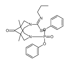 3-diphenoxyphosphoryl-1,5-dimethyl-9-oxo-N-propyl-3,7-diazabicyclo[3.3.1]nonane-7-carbothioamide Structure