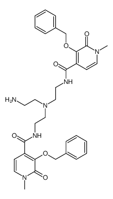 N,N-Bis(3-benzyloxy-1-methyl-2-oxo-1,2-dihydropyridin-4-yl)carboxamido-ethyl-N-(2-aminoethyl)amine (Bn-TREN-Bis-Me-3,2-HOPO)结构式