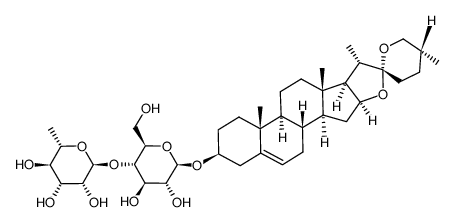(25R)-3β-(4-O-α-L-Rhamnopyranosyl-β-D-glucopyranosyloxy)spirosta-5-ene Structure